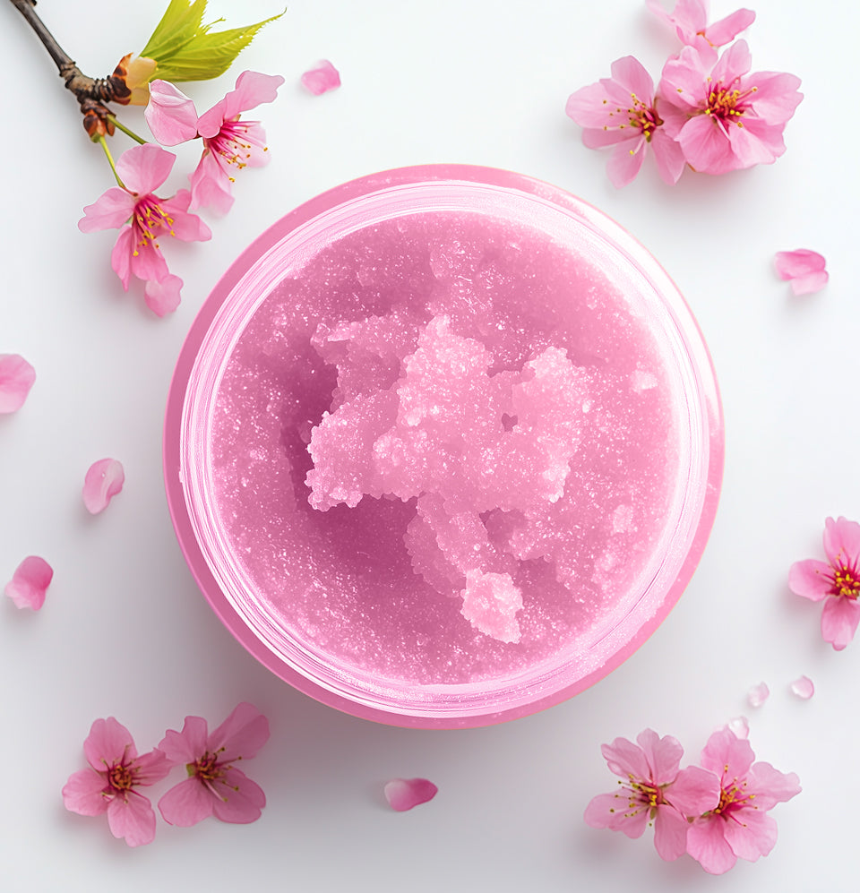 Body Sugar Scrub – Cherry Blossom Scent (16oz)