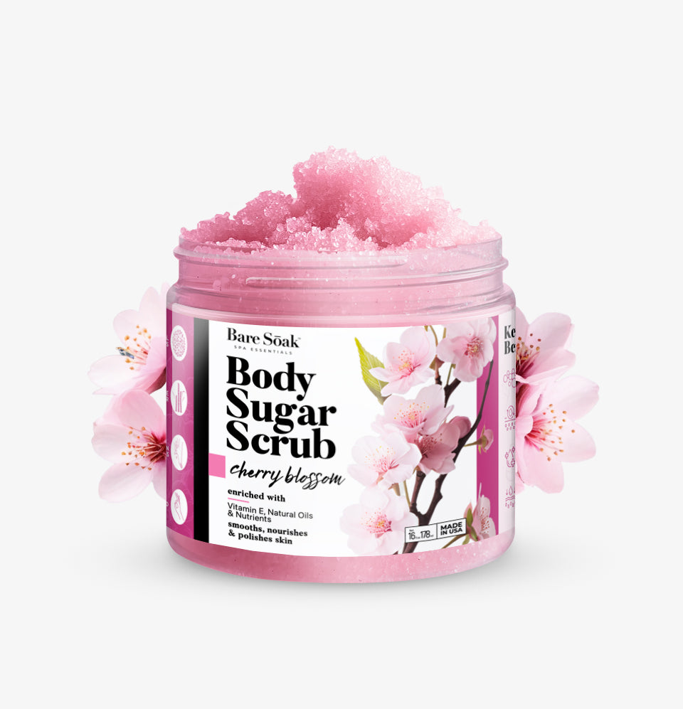 Body Sugar Scrub – Cherry Blossom Scent (16oz)