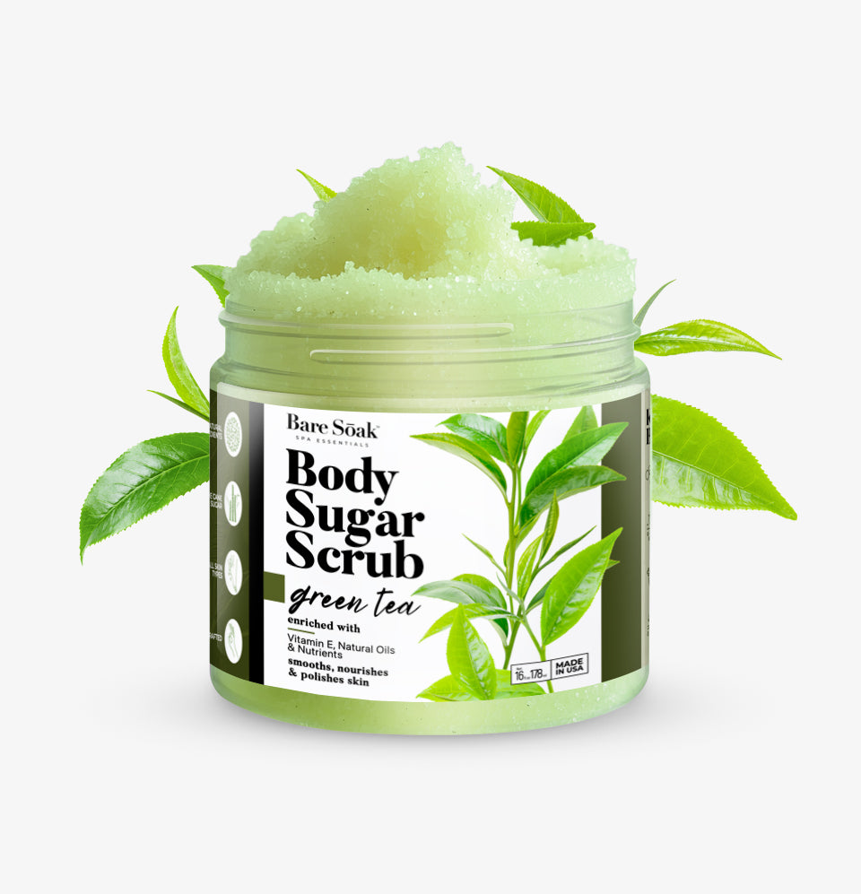 Body Sugar Scrub – Green Tea Scent (16oz)