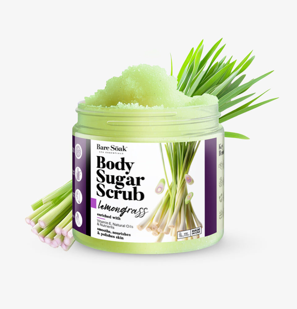 Body Sugar Scrub – Lemongrass Scent (16oz)