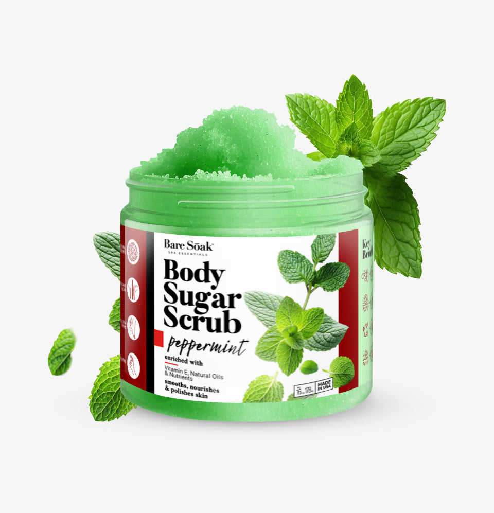 Body Sugar Scrub – Peppermint Scent (16oz)