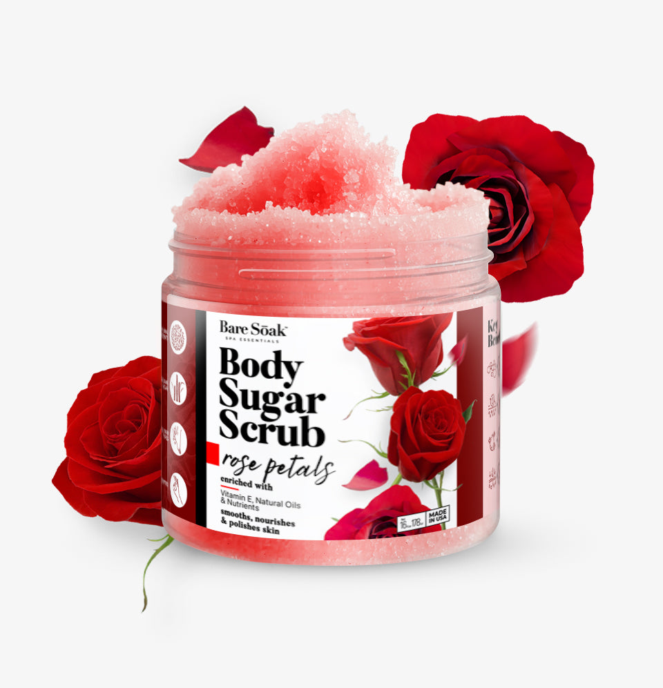 Body Sugar Scrub – Rose Petal Scent (16oz)