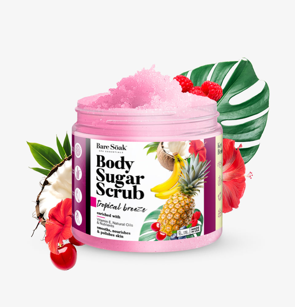 Body Sugar Scrub – Tropical Breeze Scent (16oz)