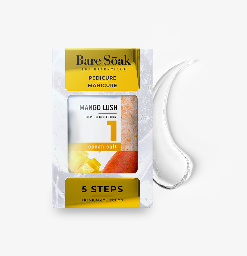 Bare Soak 5 Steps Kit – Mango Lush Scent packaging.