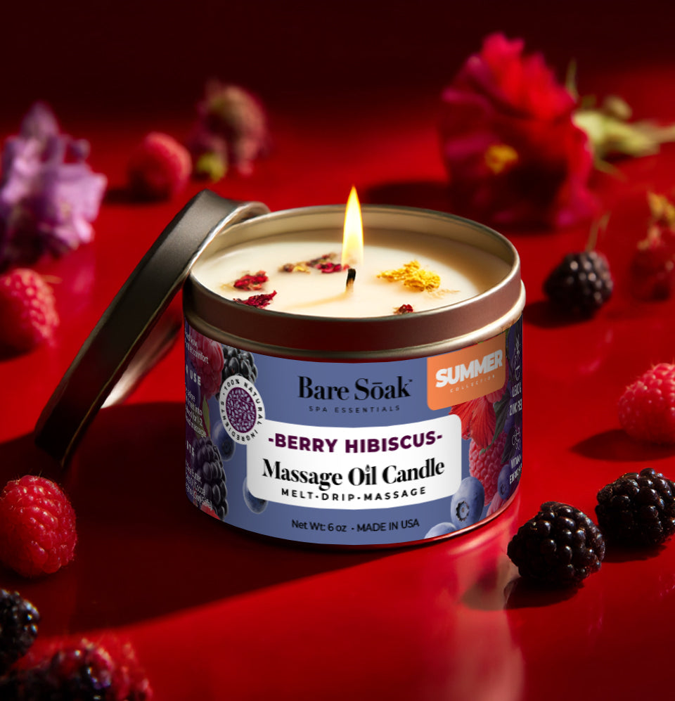 Floral 6oz Massage Oil Candle – Berry Hibiscus