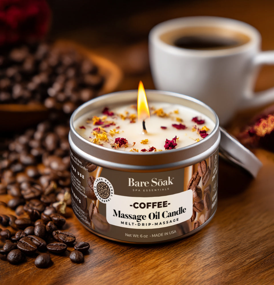 Floral 6oz Massage Oil Candle – Coffee