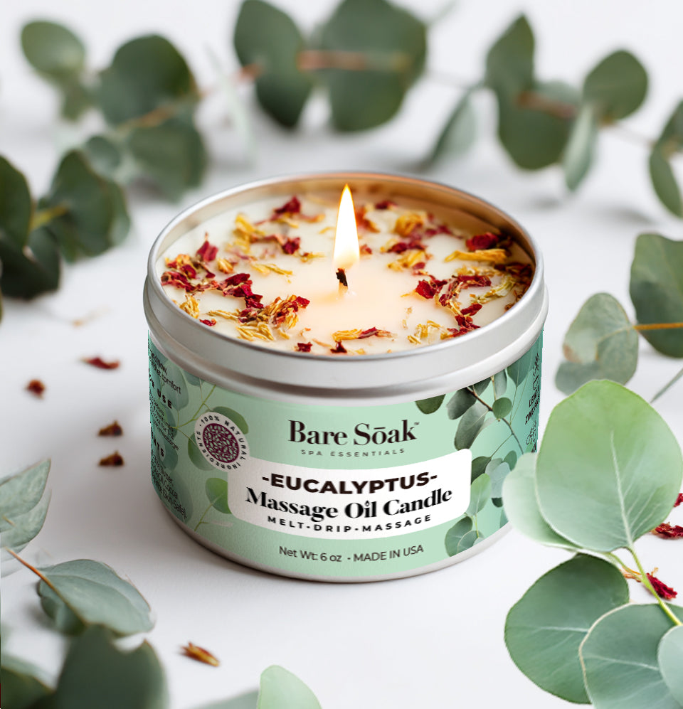 Floral 6oz Massage Oil Candle – Eucalyptus