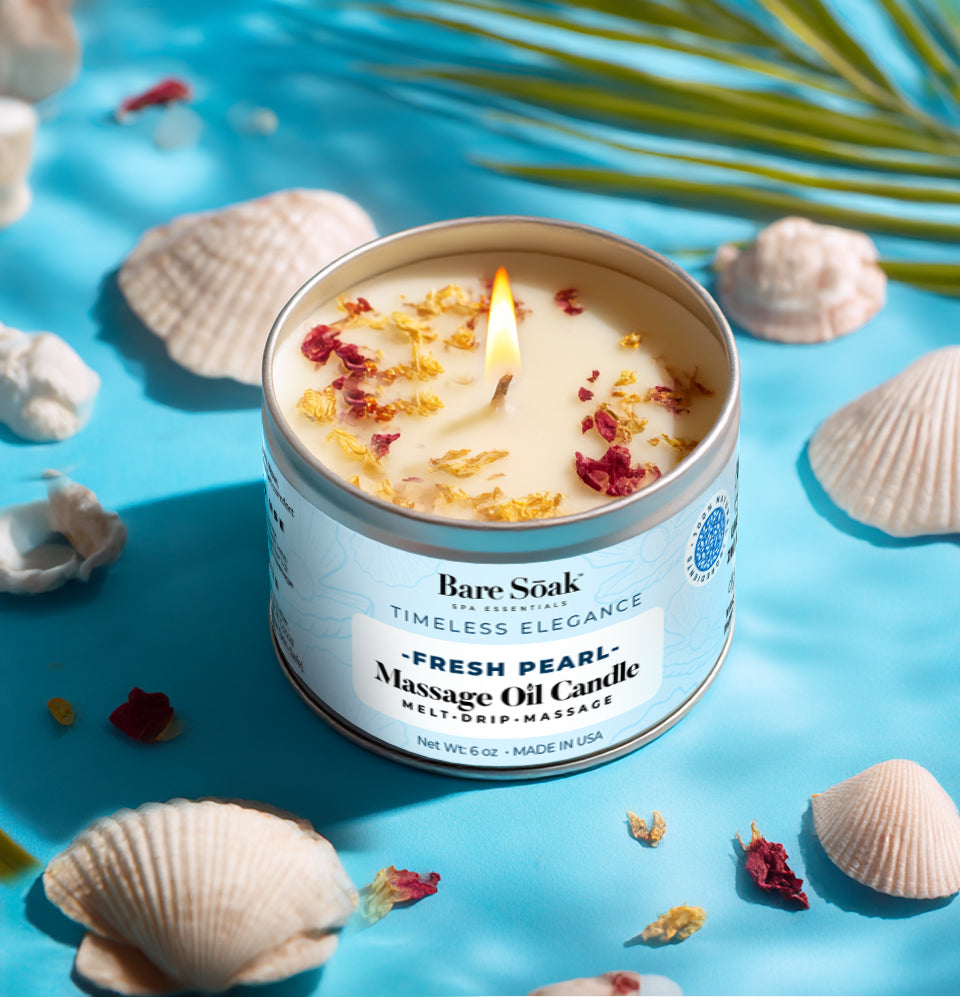 Floral 6oz Massage Oil Candle – Fresh Pearl