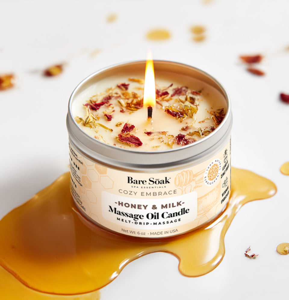 Floral 6oz Massage Oil Candle – Honey & Milk