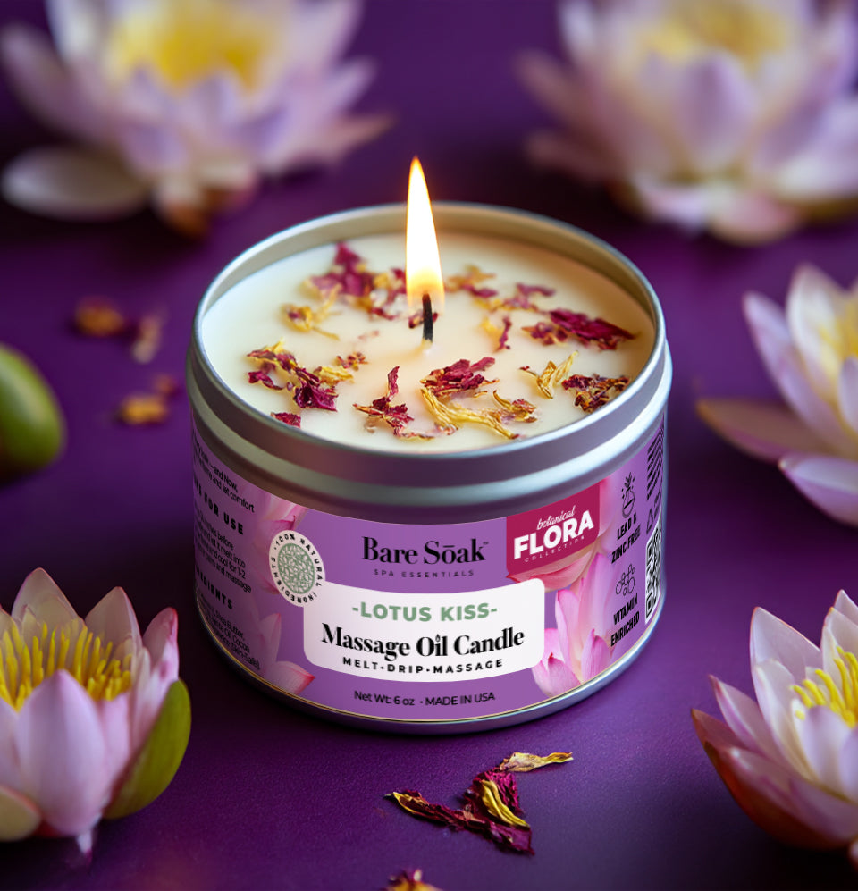 Floral 6oz Massage Oil Candle – Lotus Kiss