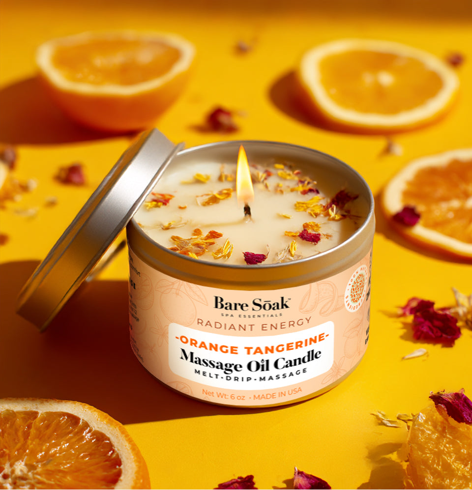 Floral 6oz Massage Oil Candle – Orange Tangerine