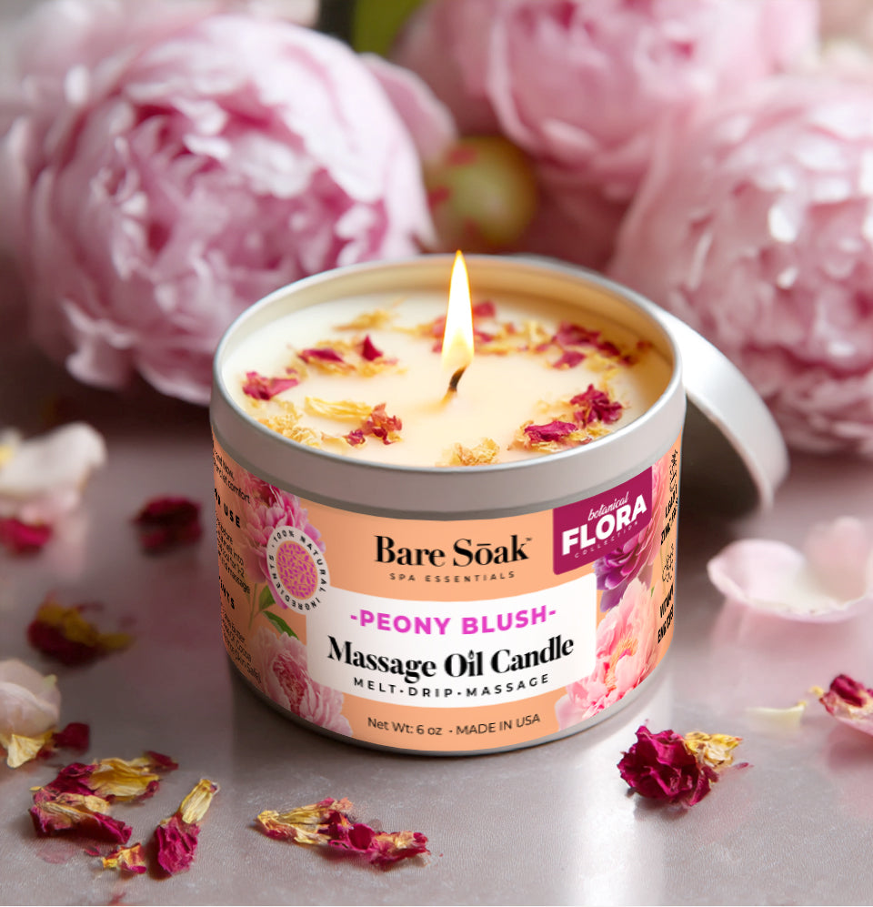 Floral 6oz Massage Oil Candle – Peony Blush