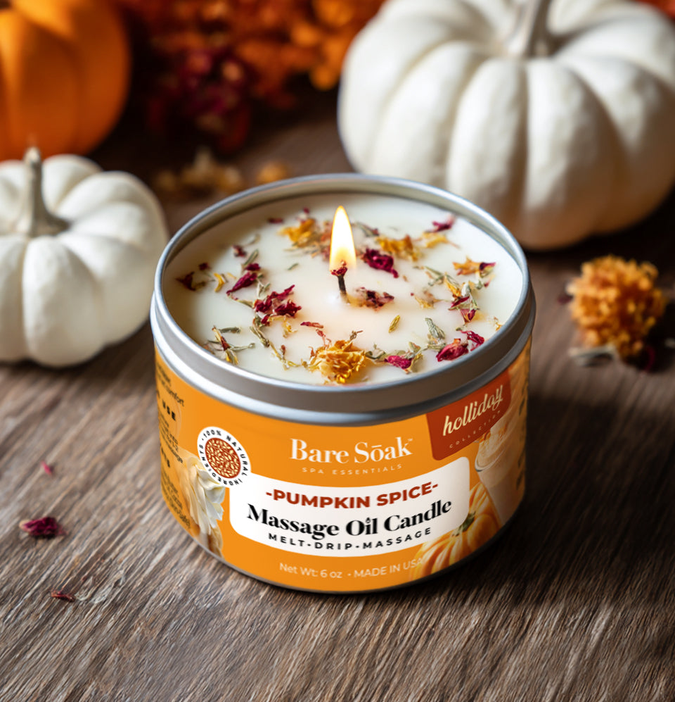 Floral 6oz Massage Oil Candle – Pumpkin Spice