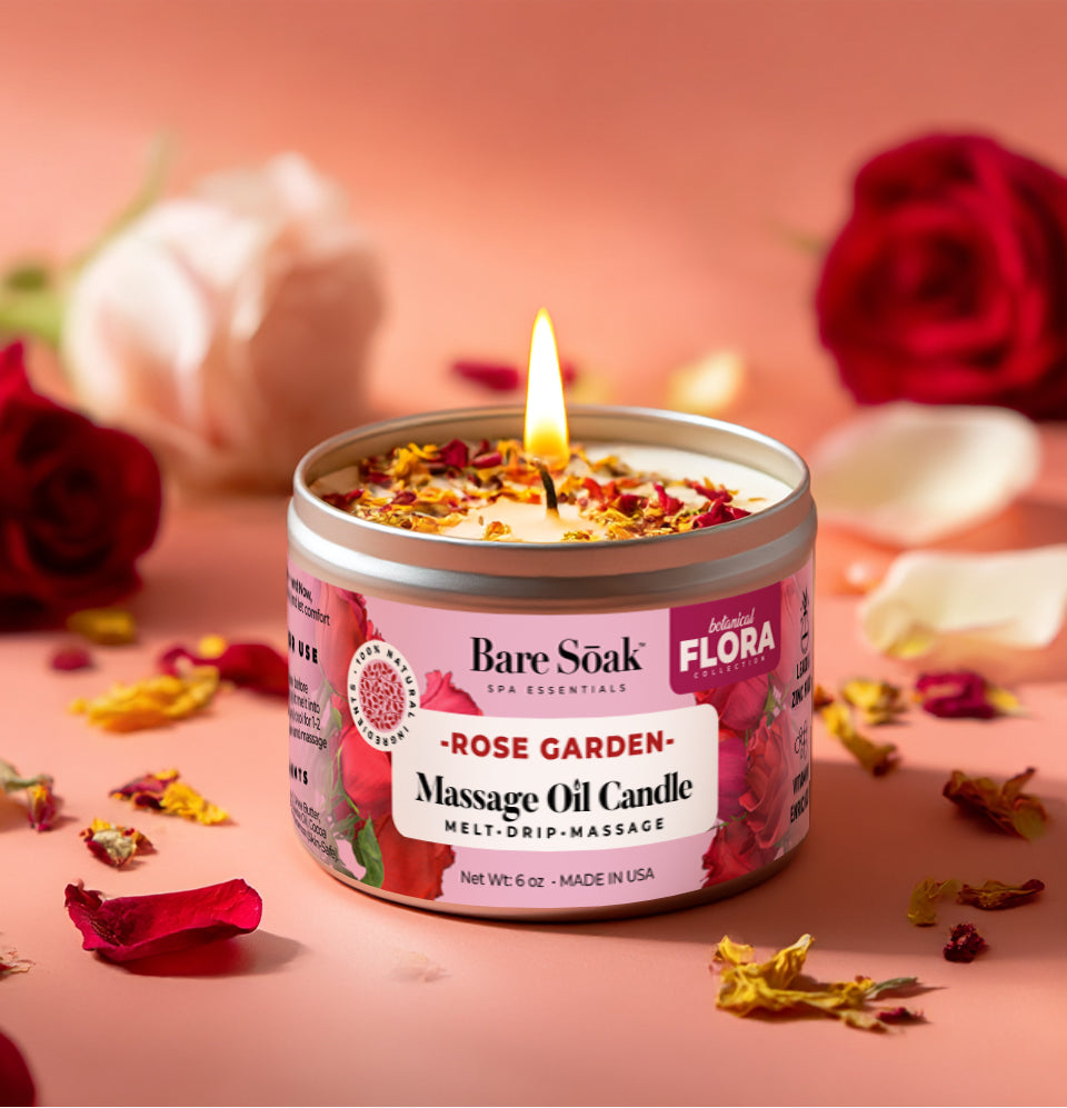 Floral 6oz Massage Oil Candle – Rose Garden