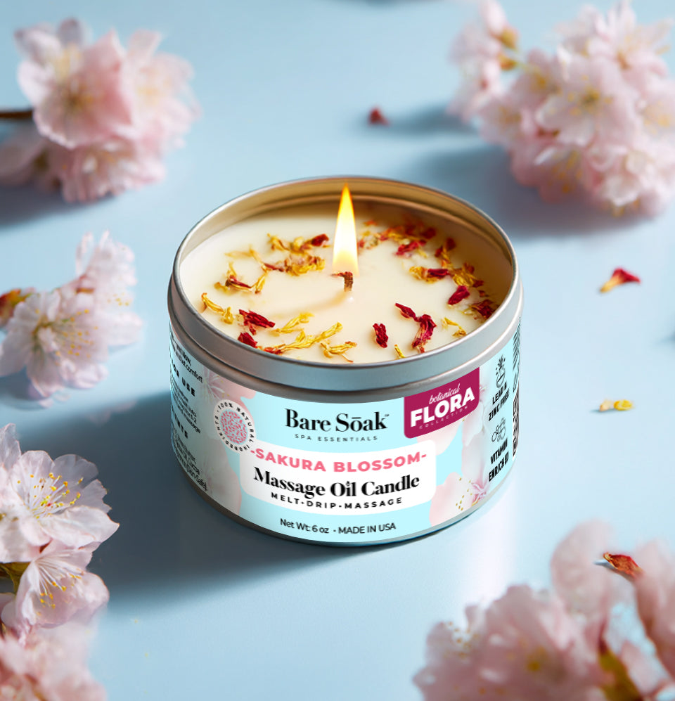 Floral 6oz Massage Oil Candle – Sakura Blossom