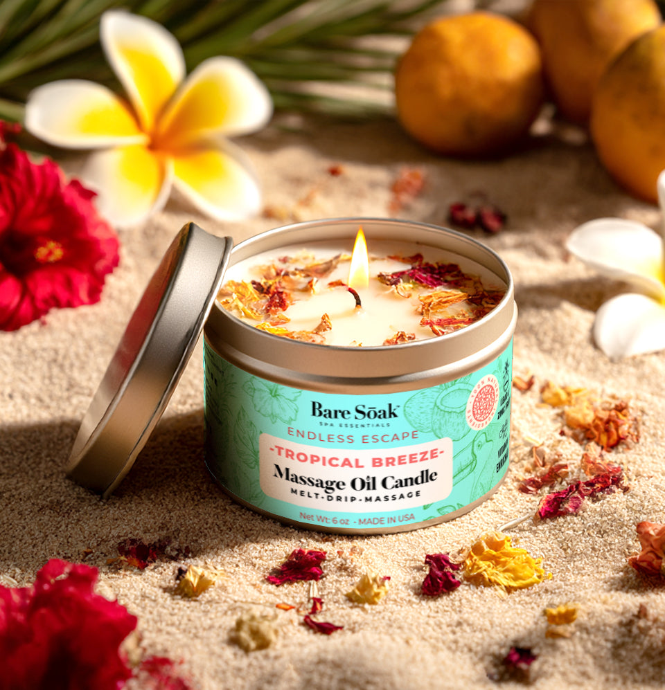 Floral 6oz Massage Oil Candle – Tropical Breeze