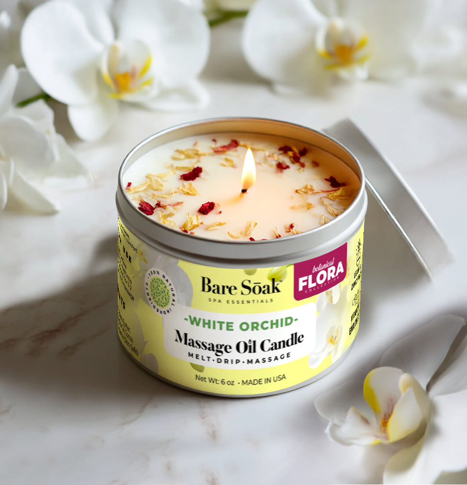 Floral 6oz Massage Oil Candle – White Orchid