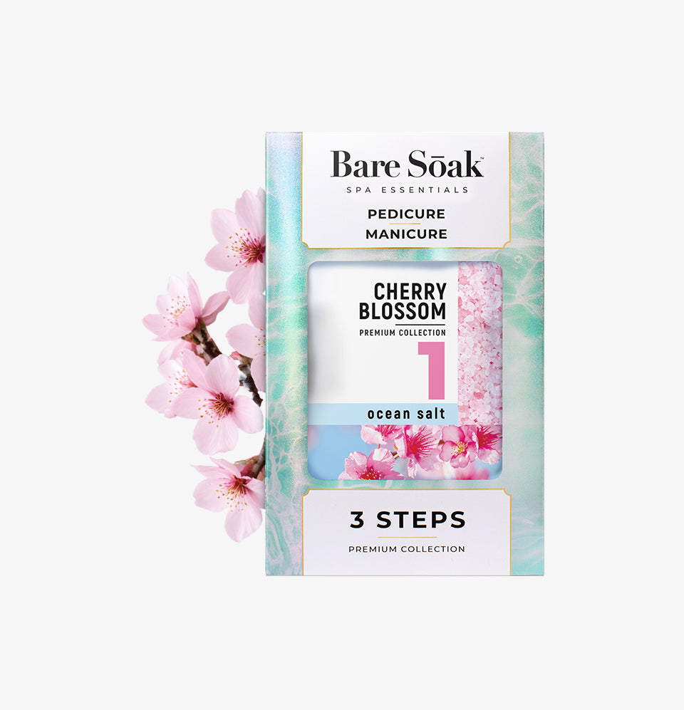 Bare Soak 3 Steps Kit – Cherry Blossom Scent packaging.