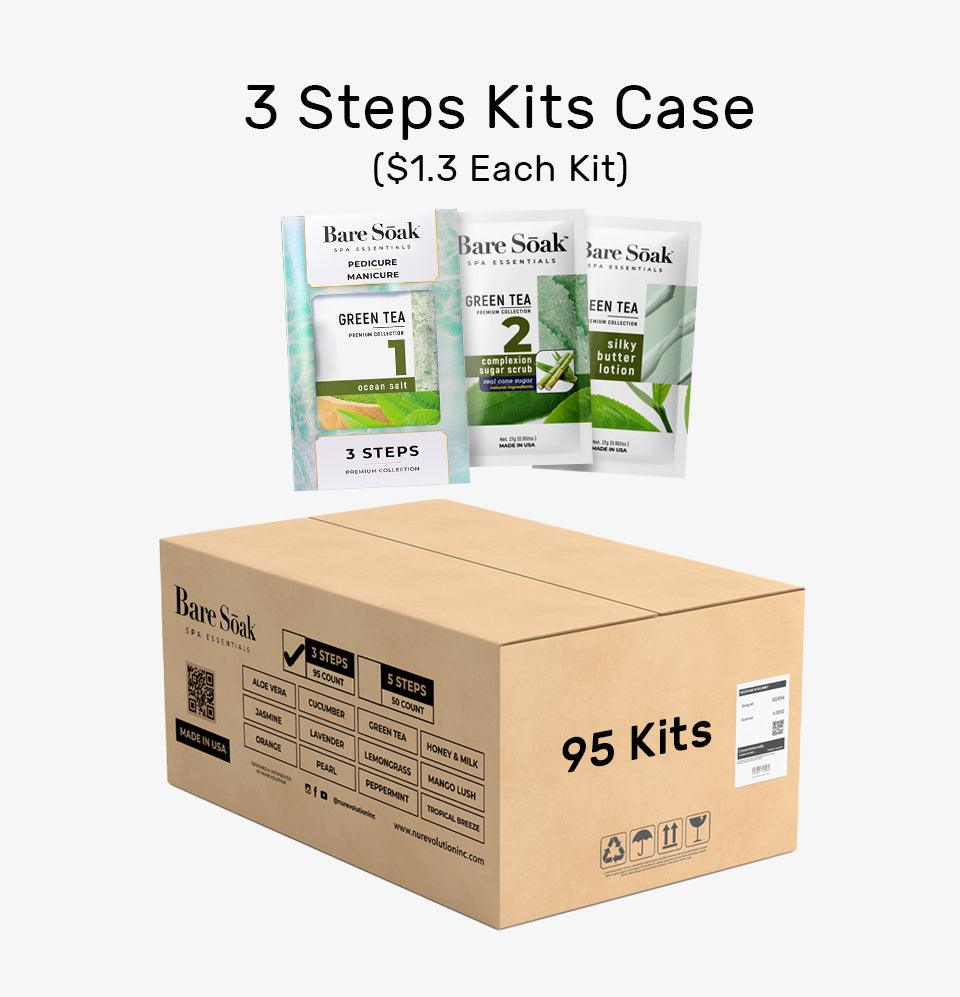 Bare Soak 3 Steps Kit – Green Tea Scent packaging.