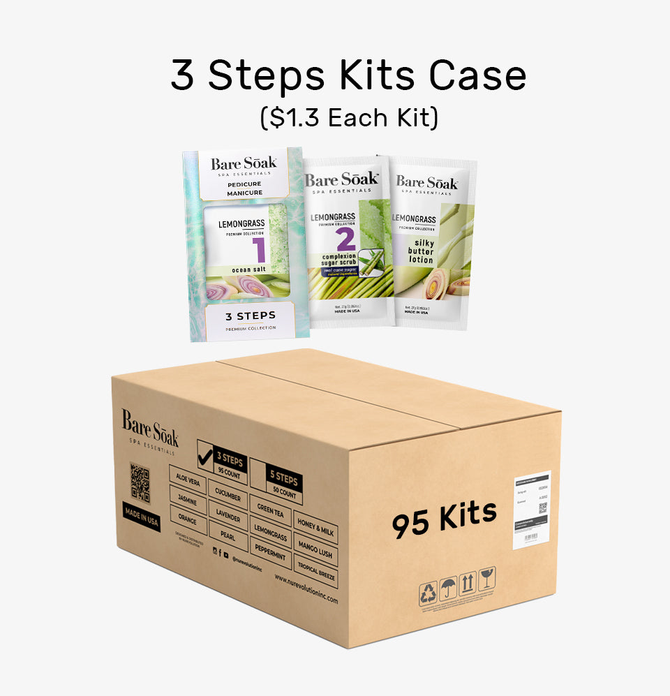 Bare Soak 3 Steps Kit – Lemongrass Scent packaging.