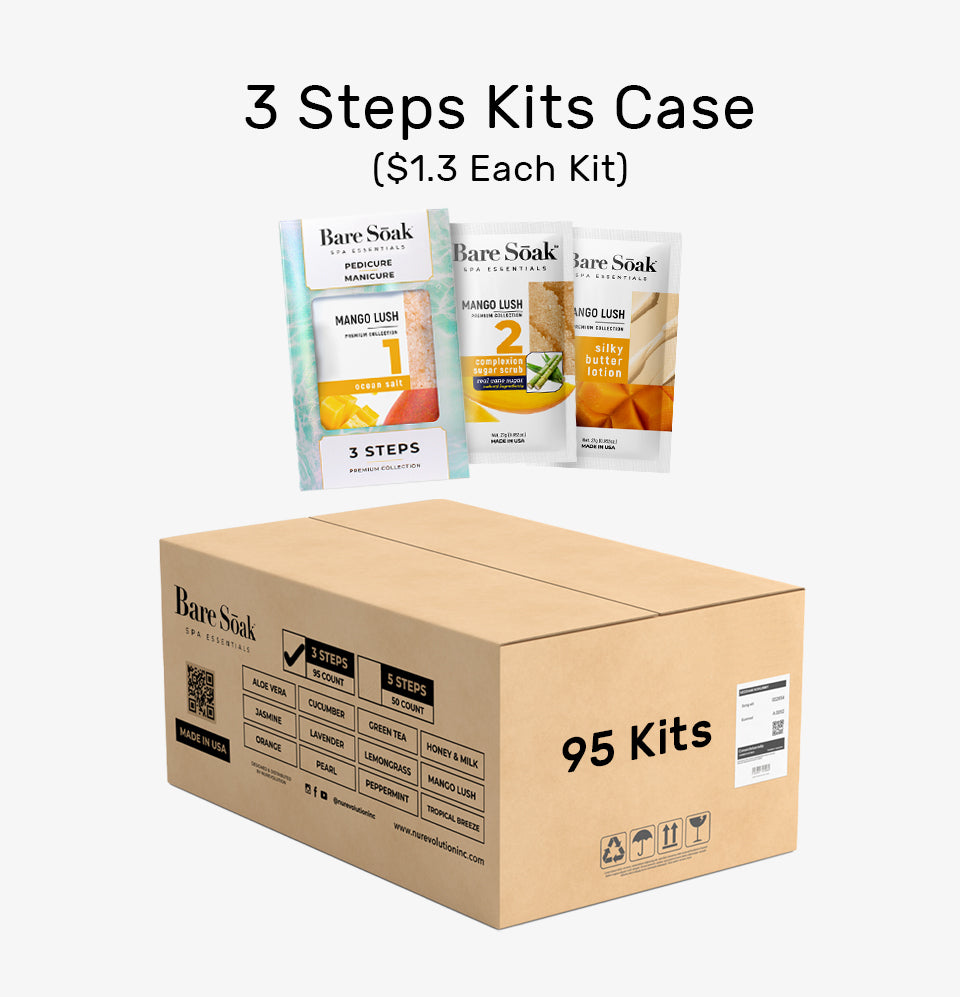 Bare Soak 3 Steps Kit – Mango Lush Scent packaging.