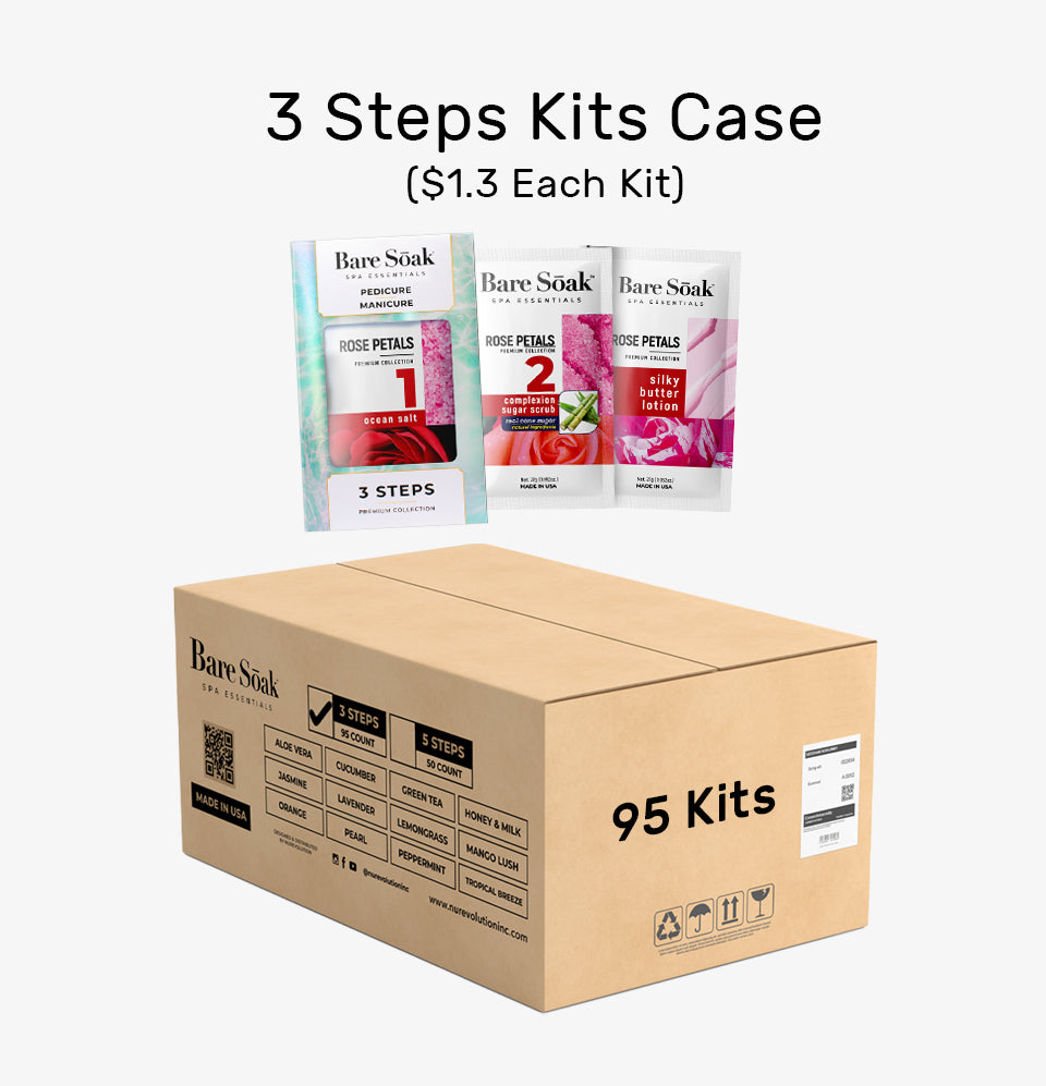 Bare Soak 3 Steps Kit – Rose Scent packaging.