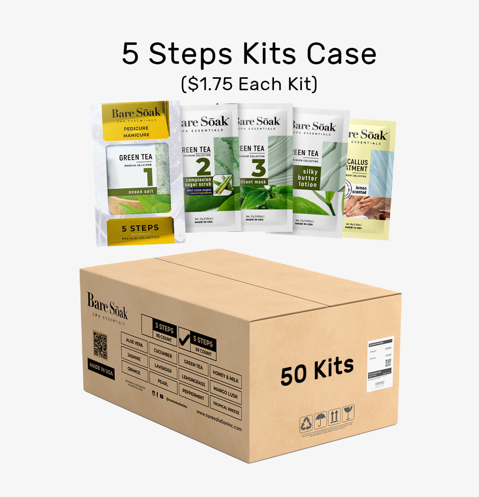 Bare Soak 5 Steps Kit – Green Tea Scent packaging.
