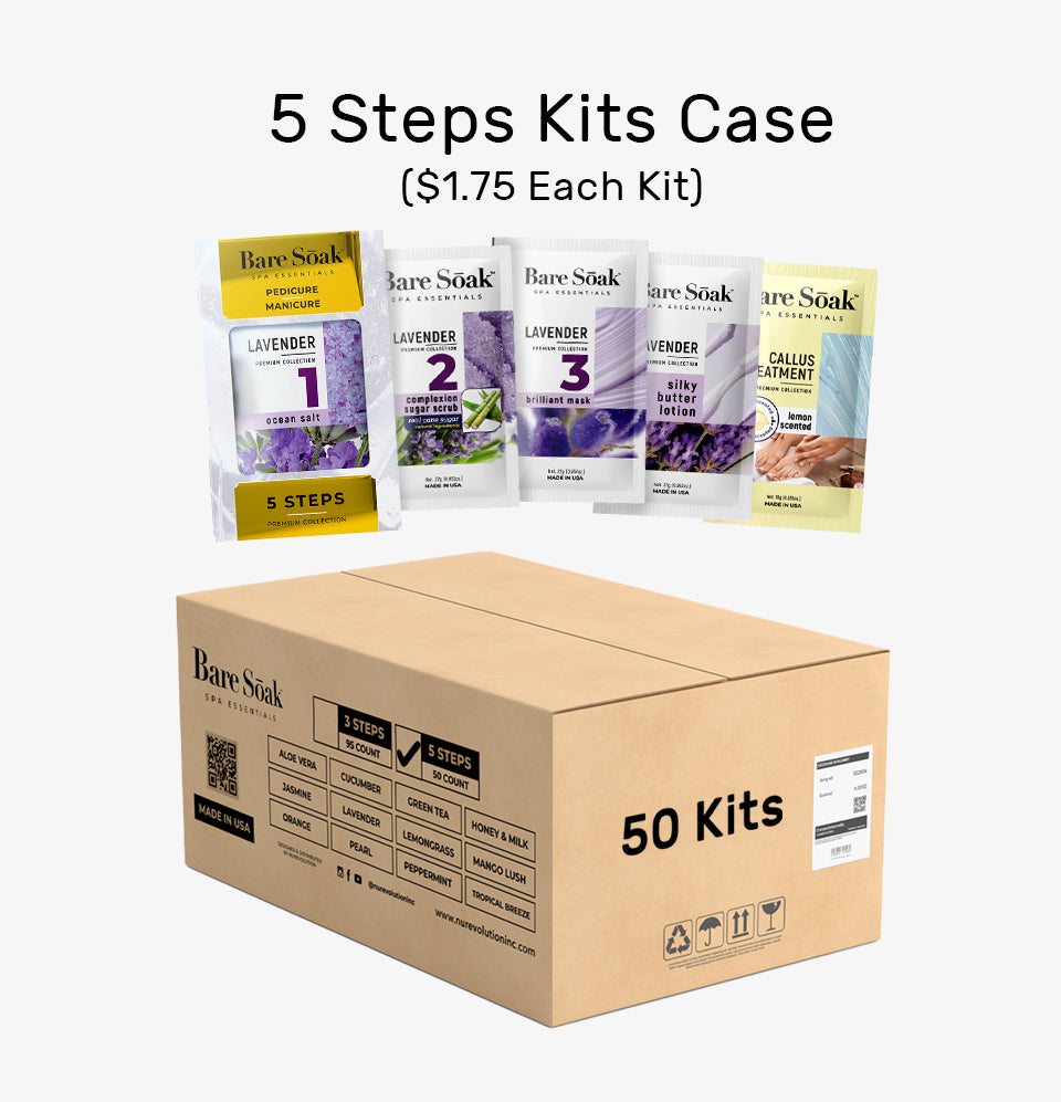 Bare Soak 5 Steps Kit – Lavender Scent packaging.