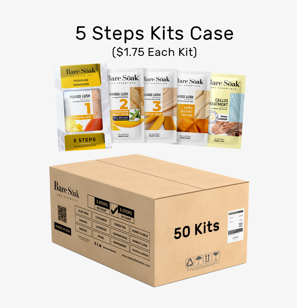 Bare Soak 5 Steps Kit – Mango Lush Scent packaging.