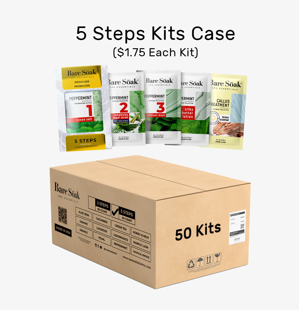 Bare Soak 5 Steps Kit – Peppermint Scent packaging.