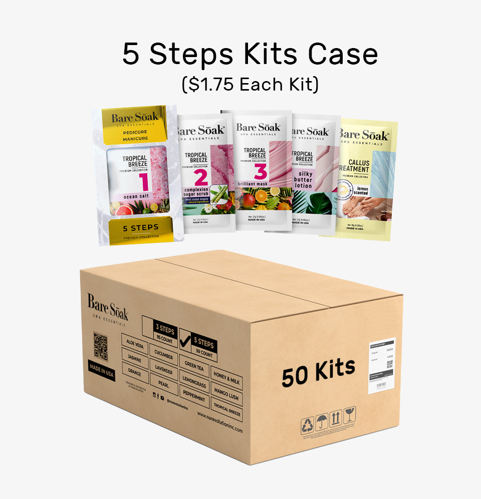 Bare Soak 5 Steps Kit – Tropical Breeze Scent packaging.