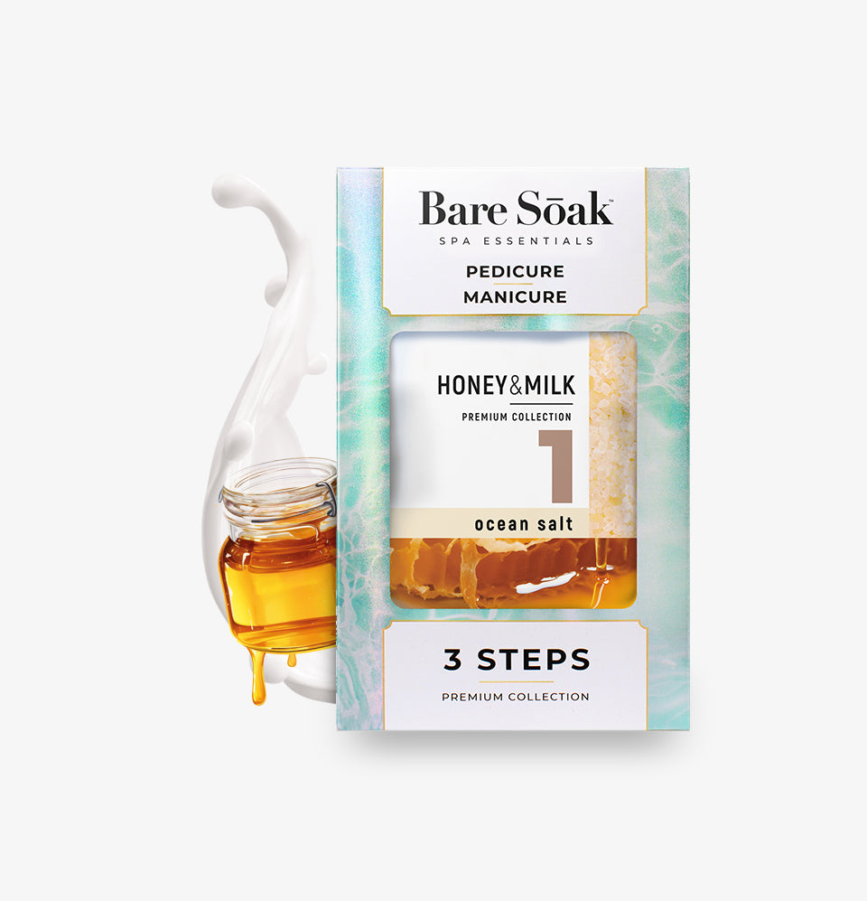 Bare Soak 3 Steps Kit – Honey & Milk Scent packaging.