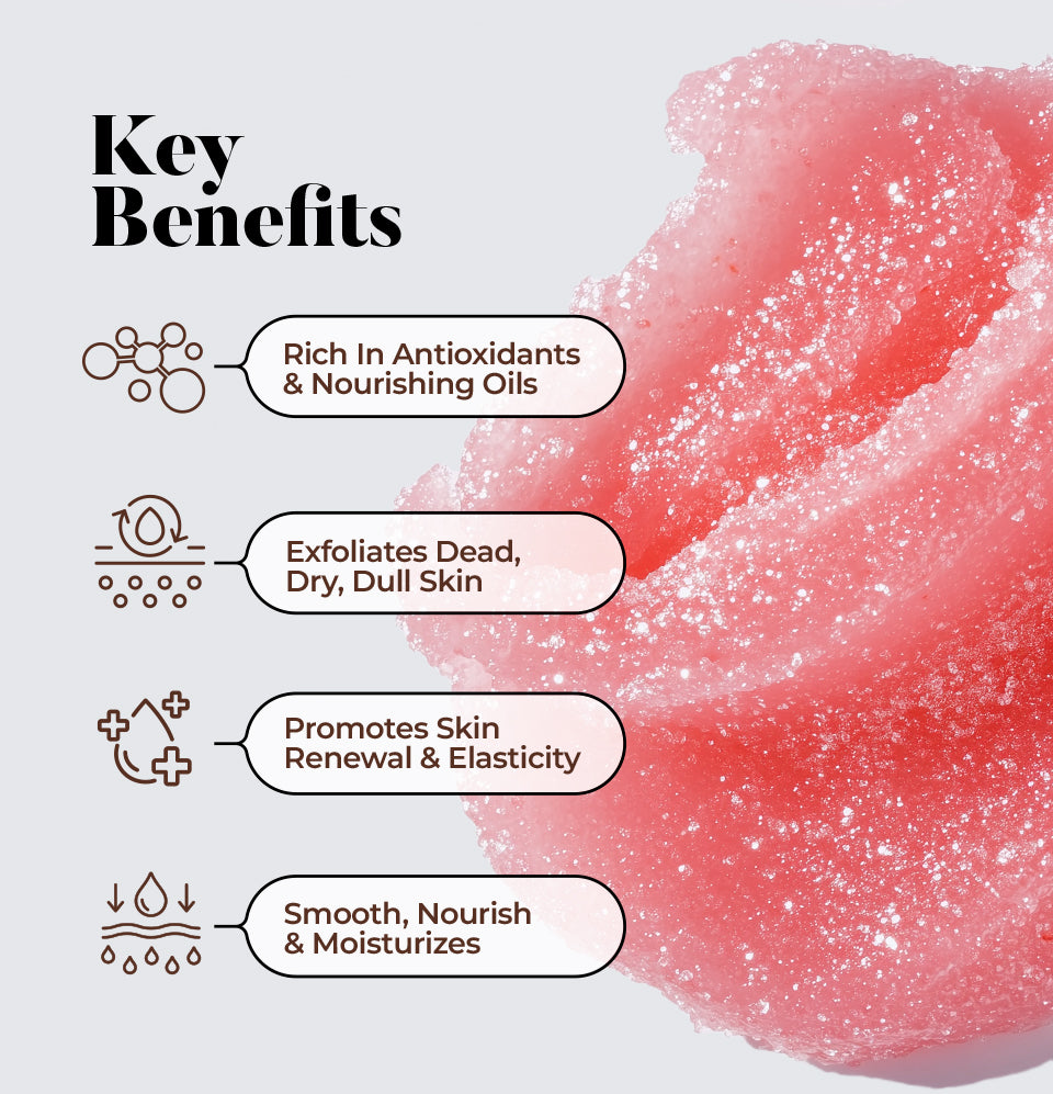 Body Sugar Scrub – Rose Petal Scent (16oz)