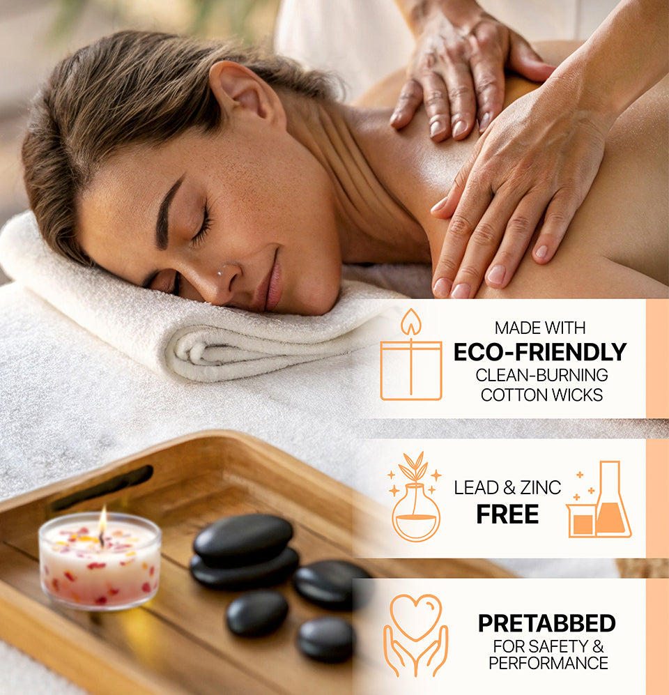 Floral Tea Light Massage Oil Candle – Lavender (50pc)