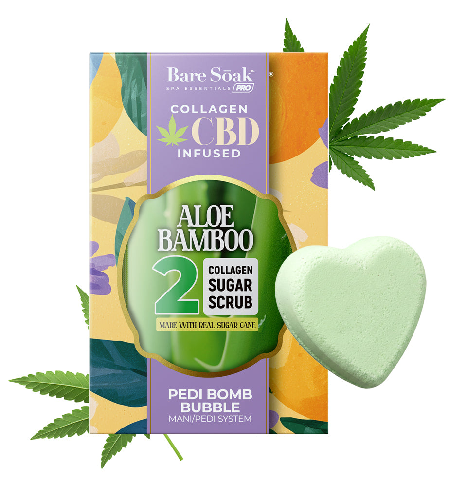 Collagen CBD Infused Pedi Bomb • 4 Steps Kit - Aloe Bamboo