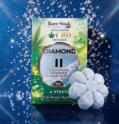 Diamond Shimmer - Collagen CBD Infused Pedi Bomb • 4 Steps Kit