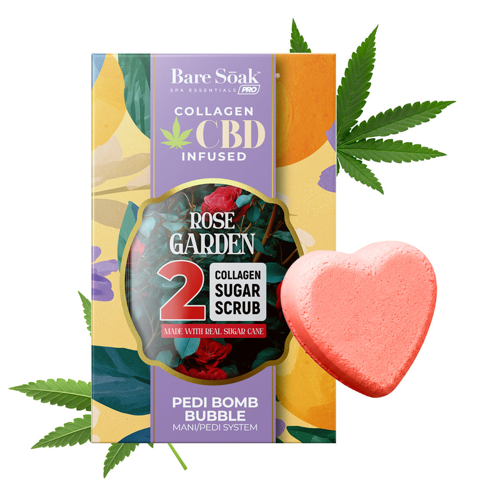 Rose Garden - Collagen CBD Infused Pedi Bomb • 4 Steps Kit