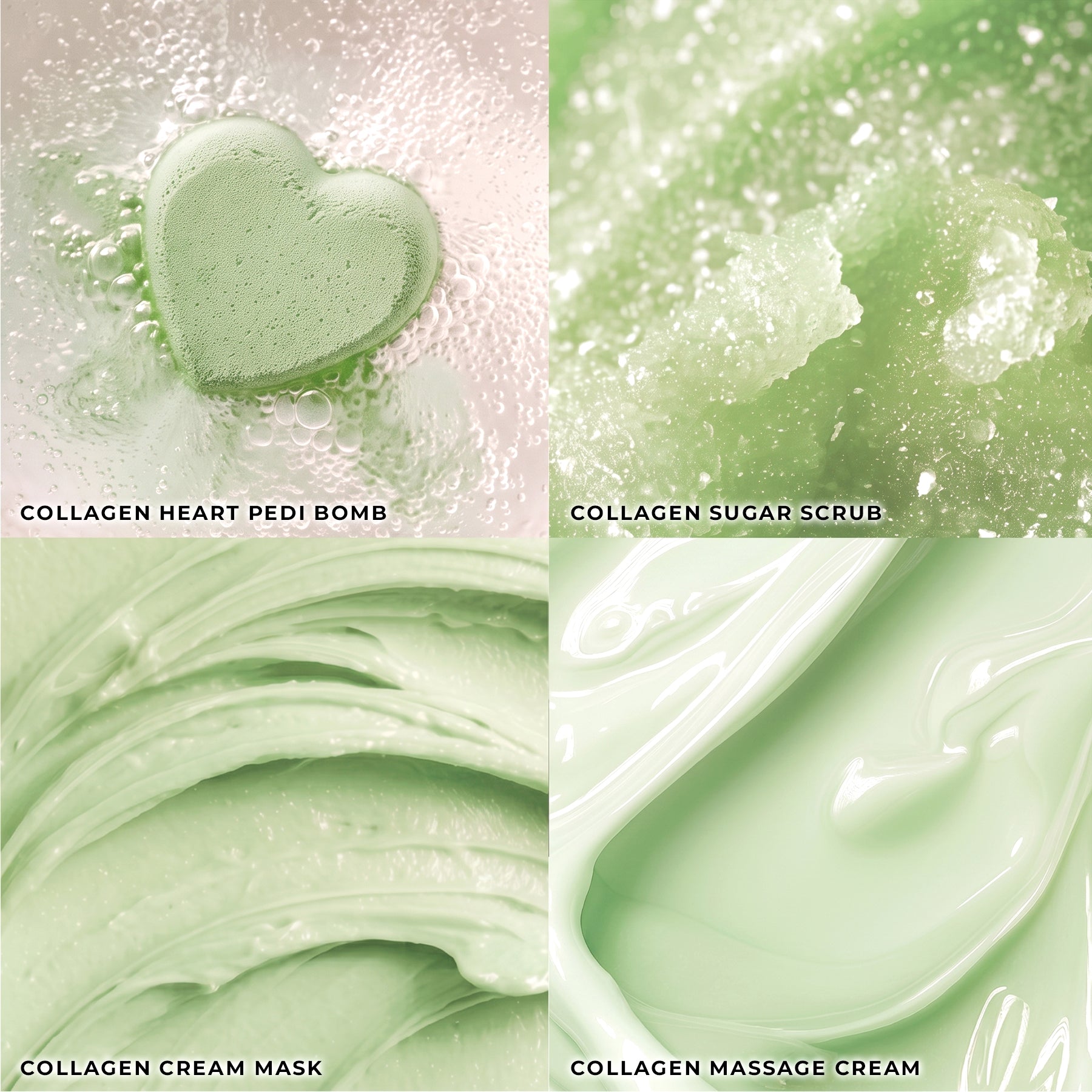 Green Tea - Collagen Heart Pedi Bomb • 4 Steps Kit