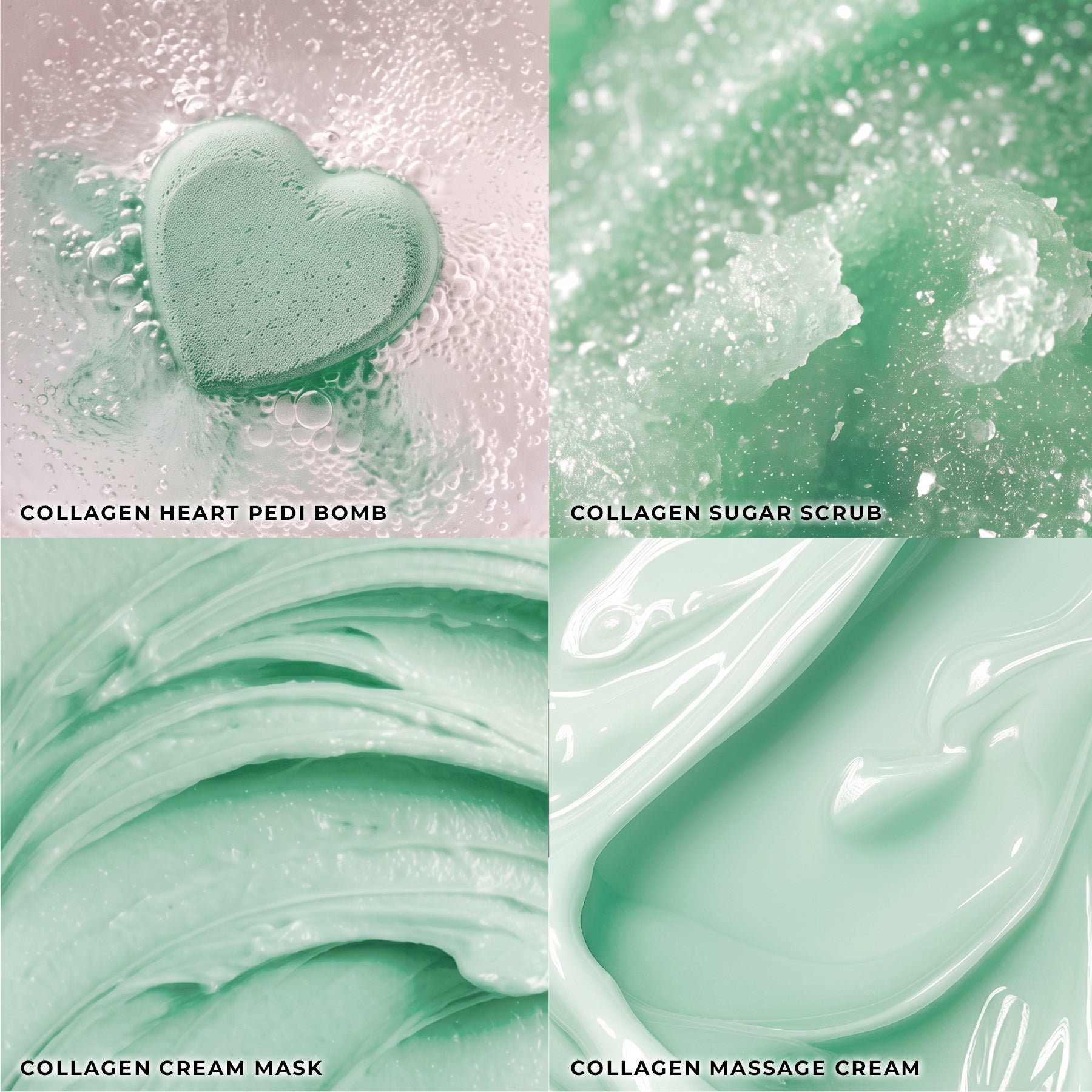 Cucumber Melon - Collagen Heart Pedi Bomb • 4 Steps Kit