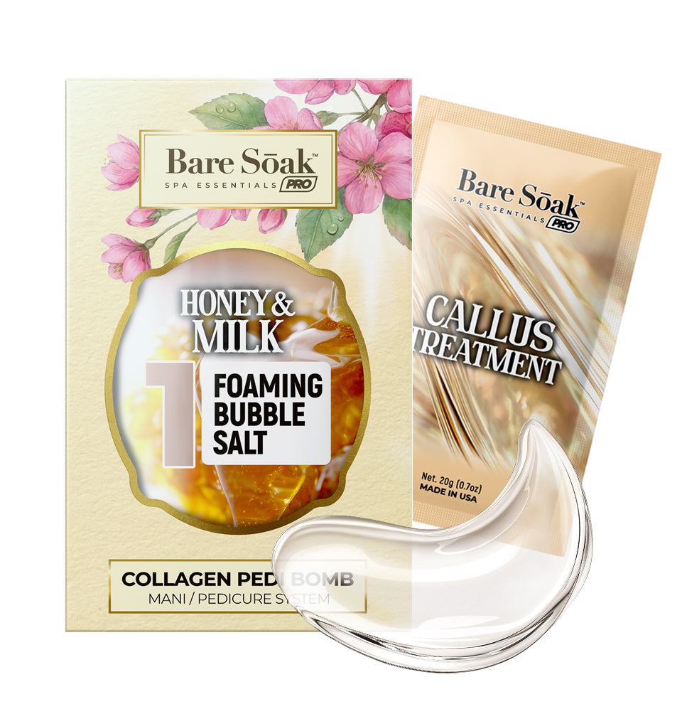 Collagen Foaming/Bubble • 5 Steps Kit With Callus Treatment - Honey & Milk
