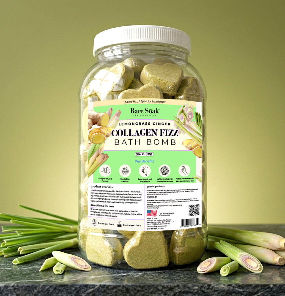 Collagen Pedi Bomb - 50pc - Lemongrass Ginger