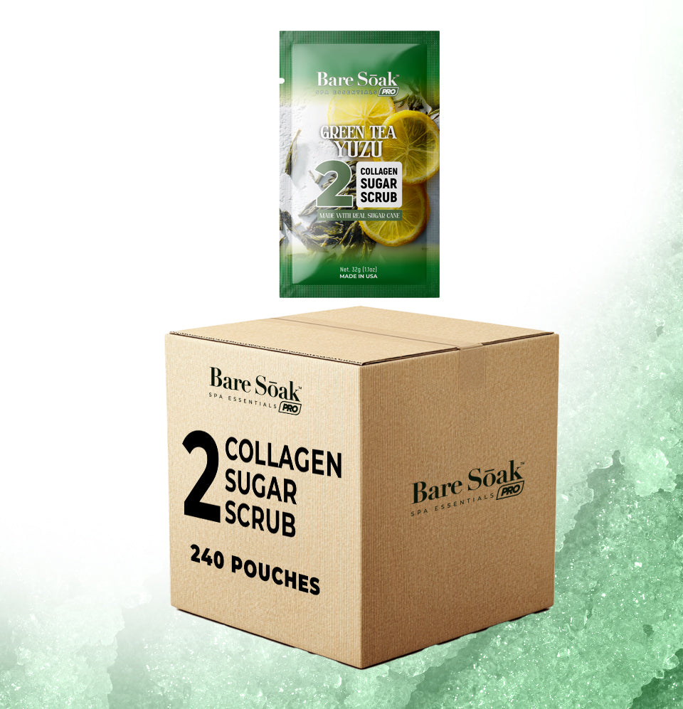 Green Tea Yuzu Bundle Case 240pc • Collagen Sugar Scrub