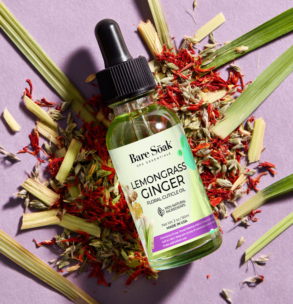Floral Cuticle Oil 2oz - Lemongrass Ginger