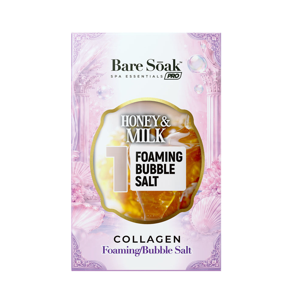Collagen Foaming/Bubble Salt • 3 Steps Kit - Honey & Milk Scent