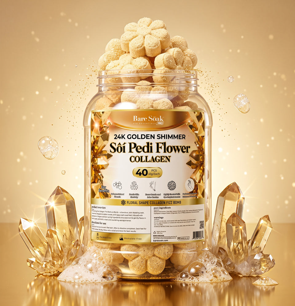 24K Golden Shimmer • Soi Pedi Flower